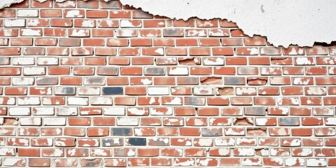 White grunge brick wall texture with rough, weathered surface, brick, background, weathered