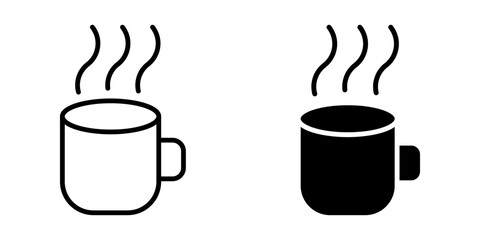 Coffee Cup Icon set. Symbol isolated white background. vector illustration. color editable.