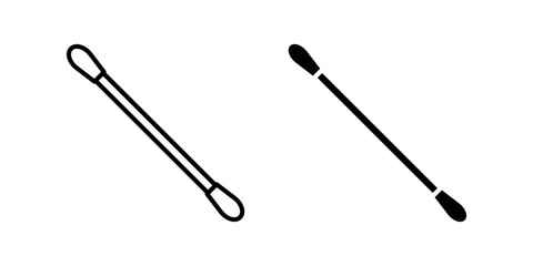 Cotton Bud Icon set. Symbol isolated white background. vector illustration. color editable.