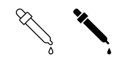 Dropper Icon set. Symbol isolated white background. vector illustration. color editable.