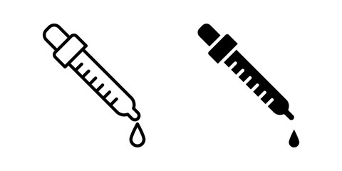 Dropper Icon set. Symbol isolated white background. vector illustration. color editable.