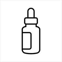 Tincture oil bottle icon line style isolated on white background. Vector illustration
