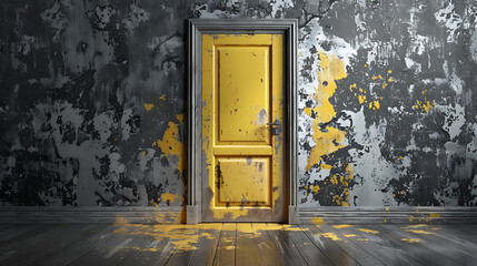 black and yellow door with a