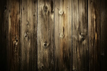 Naklejka premium A close-up of weathered wooden planks, showcasing the rustic charm of natural wood.
