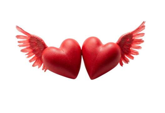 red heart with wings