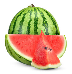 Watermelon isolated on white with clipping path