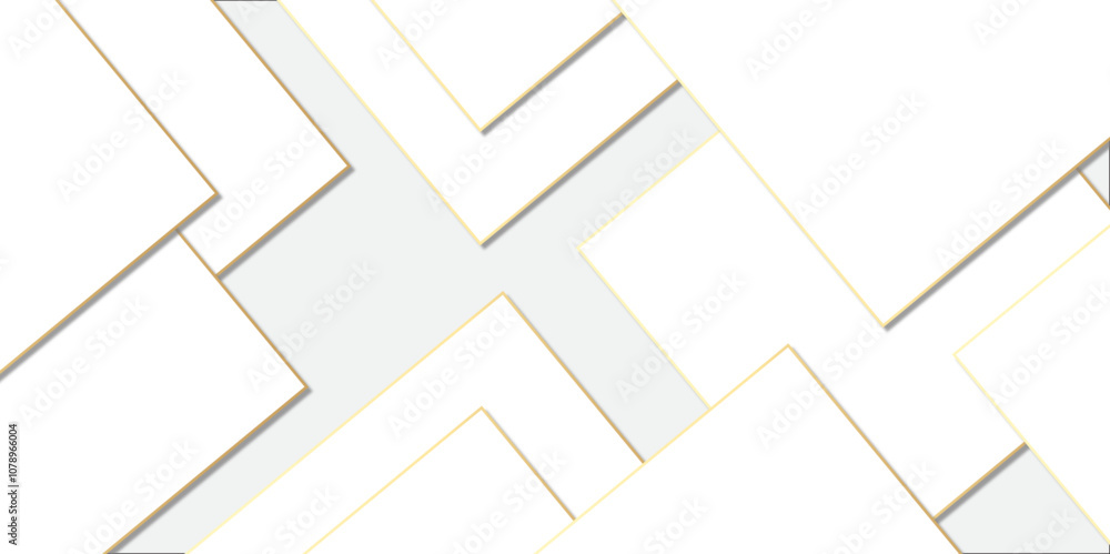 Poster abstract white and grey geometric overlapping square pattern, design of technology background with s