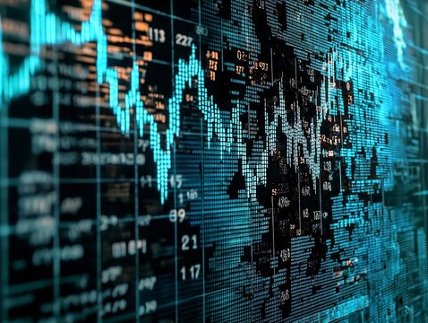 Digital Screen Disruption Symbolizing Unstable Financial Markets