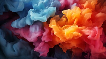 Obraz premium a close up of a colorful substance of smoke in the air