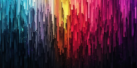 a close up of a colorful wall with many lines of color
