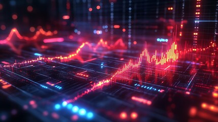 Fototapeta premium a close up of a computer screen with a graph on it