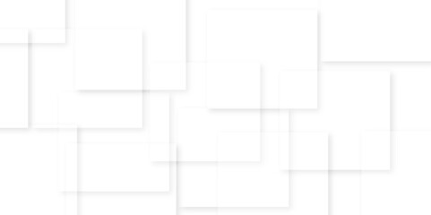 Modern white and gray technology concept diamond triangle geometric line background. Creative design with white boxes and 3d white rectangle business card. soft shadows as pattern, top view. squares.