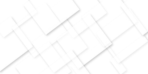 Modern white and gray technology concept diamond triangle geometric line background. Creative design with white boxes and 3d white rectangle business card. soft shadows as pattern, top view. squares.