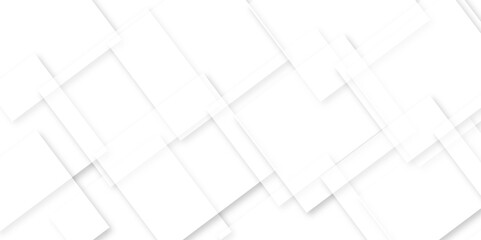 Modern white and gray technology concept diamond triangle geometric line background. Creative design with white boxes and 3d white rectangle business card. soft shadows as pattern, top view. squares.