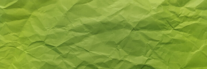 Crumpled paper vector background. Realistic textured recycled green paper