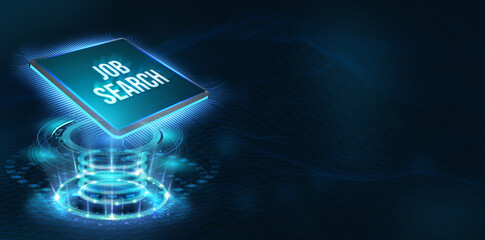 Business, Technology, Internet and network concept. Job Search human resources recruitment career. 3d illustration