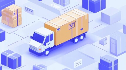 Fototapeta premium Real-time shipment tracking using supply chain softwar