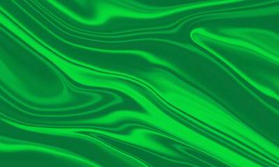 Abstract green liquid marble background with smooth swirls and waves.