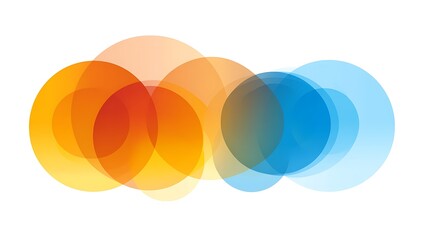 Obraz premium Abstract colorful overlapping circles with a white background.