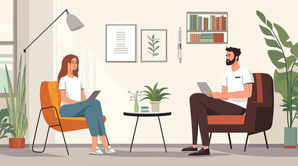 at the session with a psychologist, the treatment is a solution to the problem by a professional psychiatrist