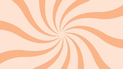 Candy color sunburst background. Orange cream sunbeams design wallpaper. Spinning lines for template, banner, poster, flyer.