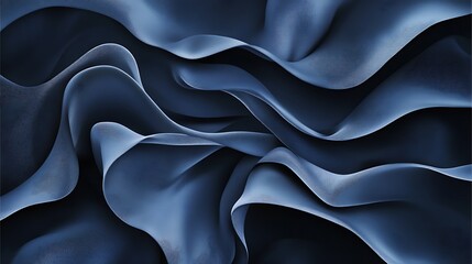 Obraz premium Abstract dark blue fabric waves background.