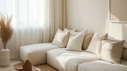 Fototapeta premium Cozy and Warm Interior Living Room Design