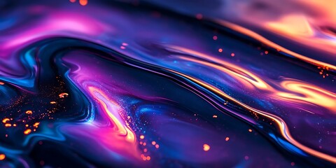 a close up of a liquid substance with a purple and blue background