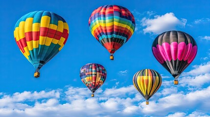 Fototapeta premium Colorful Hot Air Balloons in a Bright Sky