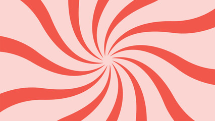Candy color sunburst background. Red sunbeams design wallpaper. Spinning lines for template, banner, poster, flyer.