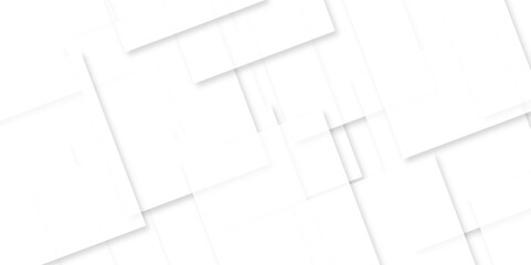 Modern white and gray technology concept diamond triangle geometric line background. Creative design with white boxes and 3d white rectangle business card. soft shadows as pattern, top view. squares.