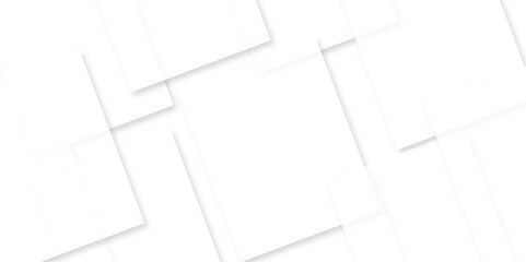 Modern white and gray technology concept diamond triangle geometric line background. Creative design with white boxes and 3d white rectangle business card. soft shadows as pattern, top view. squares.