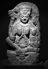 An ancient sculpture of goddess Chamunda 