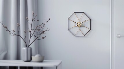Bronze flower-shaped clock with sculpted metal petals, bold wall decor mixing art and function.