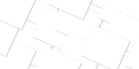 Modern white and gray technology concept diamond triangle geometric line background. Creative design with white boxes and 3d white rectangle business card. soft shadows as pattern, top view. squares.