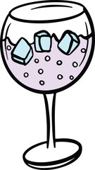 Celebration Flute Glass With Alcohol Liquid Festive Clipart Illustration Cartoon Style 