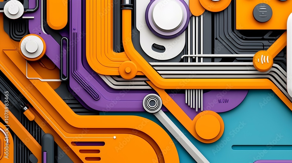 Poster vibrant infographic displaying complex concepts in a visually engaging way, combining bold colors an