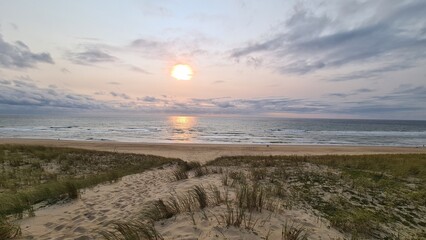 Coucher de soleil sur l'océan Atlantique (Presqu'île du Cap Ferret)