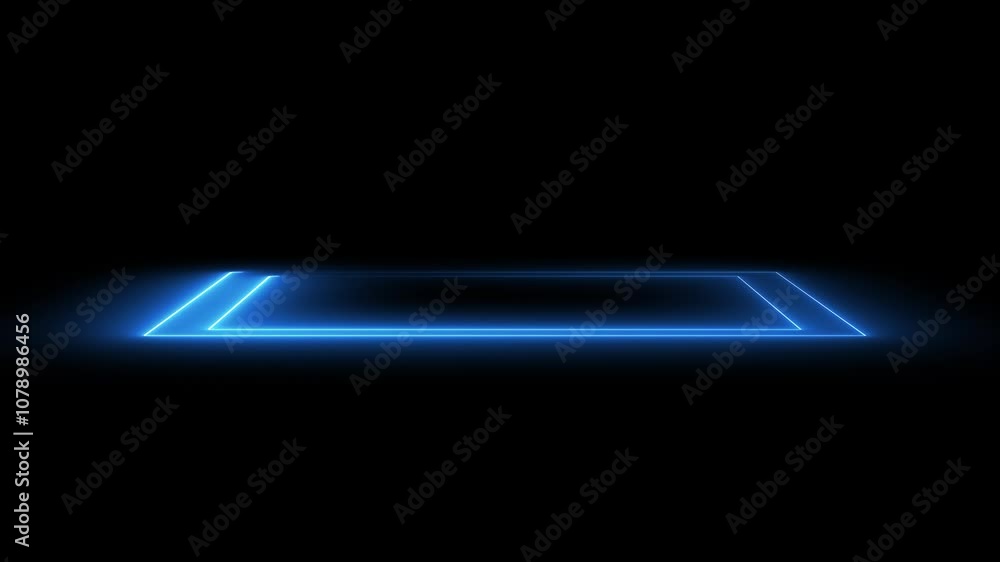 Poster animated neon glowing frame background laser show seamless loop 4k border futuristic light effect is