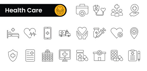 Healthcare Icon Set - Medical, Wellness & Hospital Icons for Design
