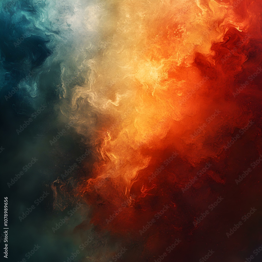 Poster divergent pathways, an intricate blend of colors and shapes symbolizing complexity and choice in a d
