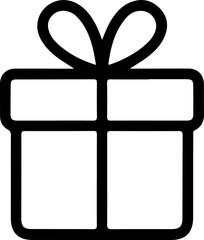 Minimalist Vector Image of a Gift Box in Black and White, Ideal for Celebratory Themes and Invitations
