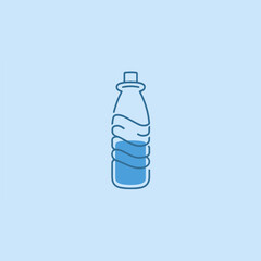 Minimalist vector design of a water bottle in blue tones suitable for eco-friendly graphics or beverage branding.