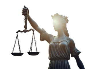 scales of justice on white background