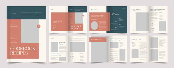 Cookbook Layout, Recipe Book Template, Brochure Design