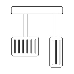 Car Brake and Accelerator Pedal Sign Symbol. Vector Illustration. 