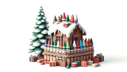 Christmas themed illustration with space for text