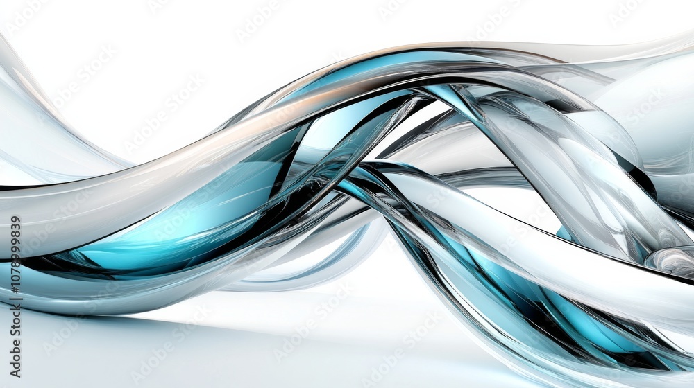 Poster dynamic blue and clear waves intertwine in a flowing abstract design showcasing fluid movement and g
