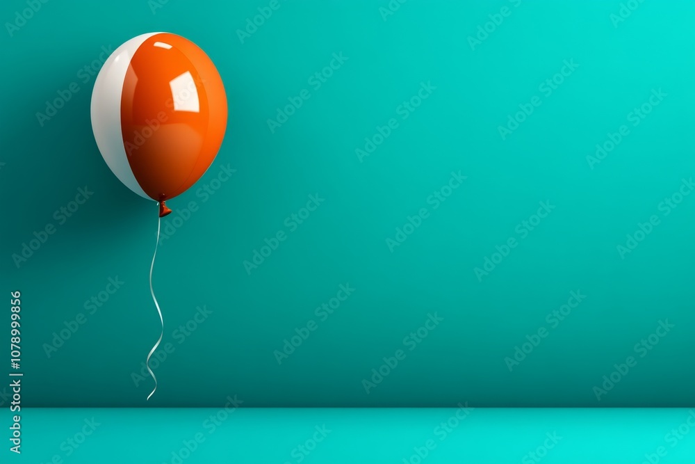 Poster A single balloon icon floating on a plain background, capturing a simple party vibe
