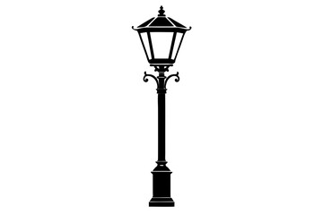 Street lamp isolated on white background vector art illustration